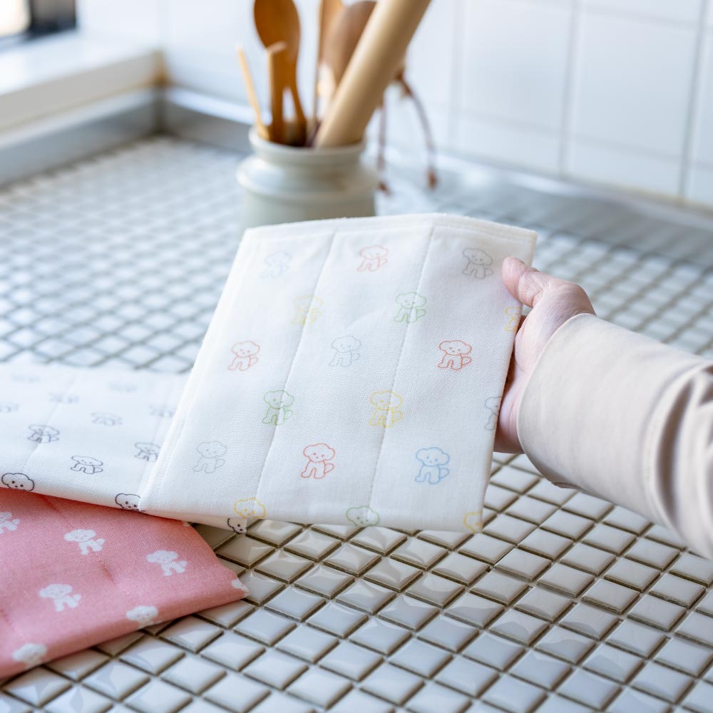 仔犬印 蚊帳生地ふきん