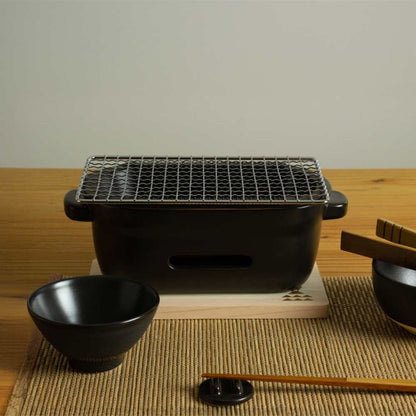 陶の炭火コンロ 角