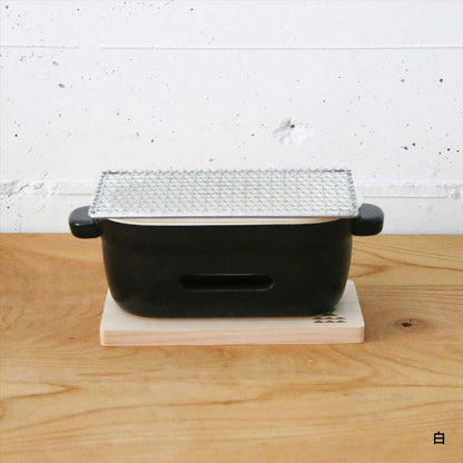 陶の炭火コンロ 角